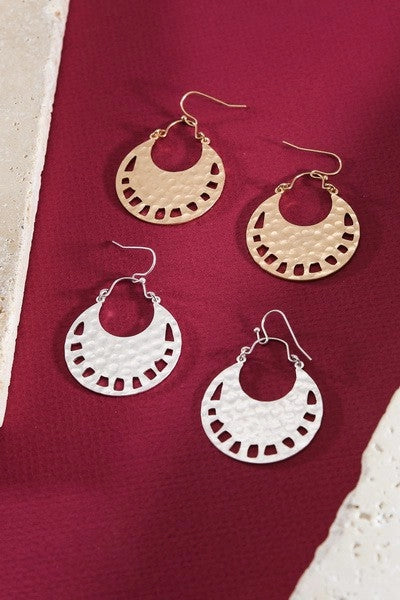 Hammered Boho Drop Earrings