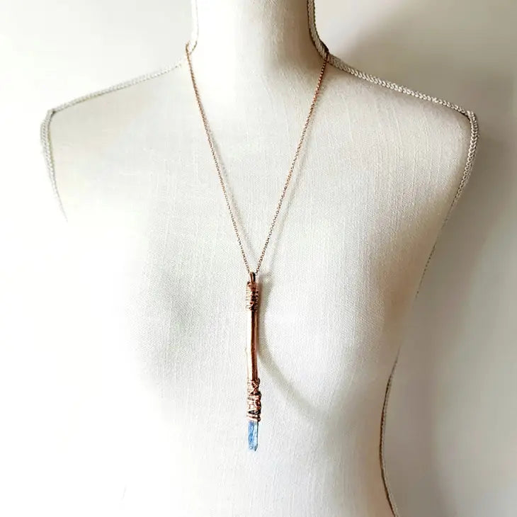 Blue Kyanite Wand Necklace