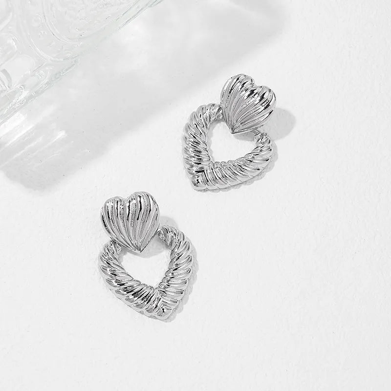 Vintage Heart Stud Earrings
