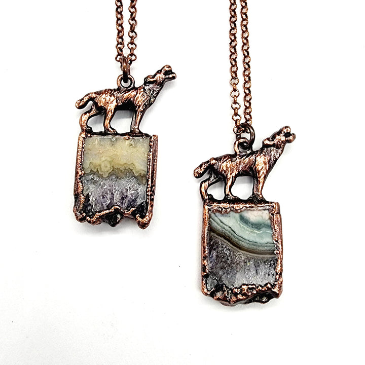 Amethyst Wolf Pendant
