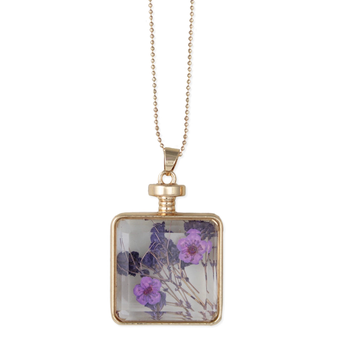 Dried Flowers In Bottle Necklace