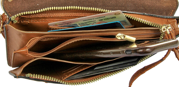 Ostrich Print Envelope Purse