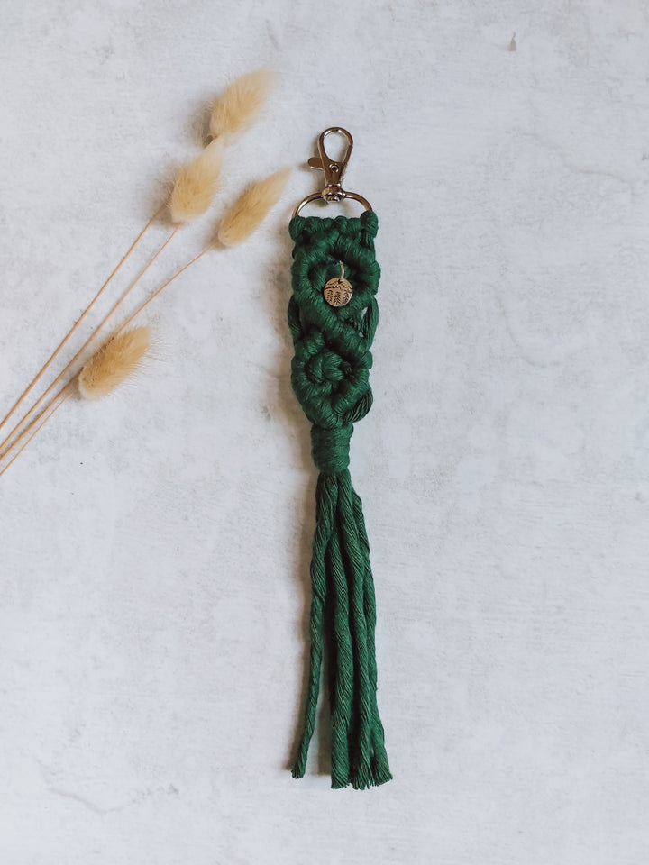 Macramé Keychain With Mountain Charm