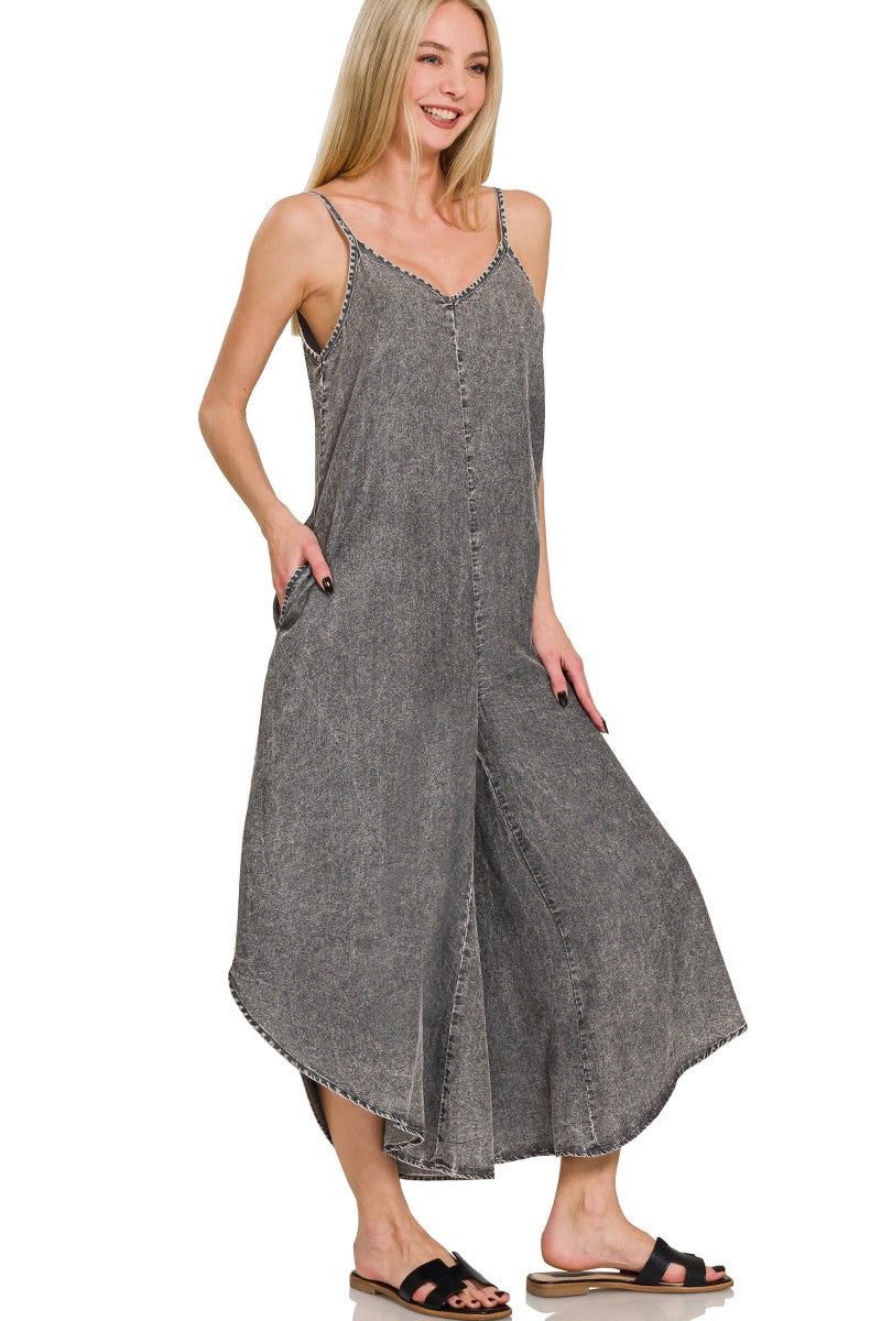Acid Washed Lightweight Jumpsuit