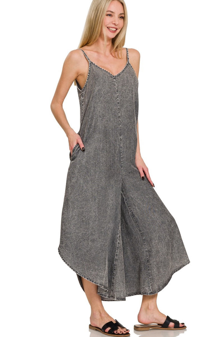 Acid Washed Lightweight Jumpsuit