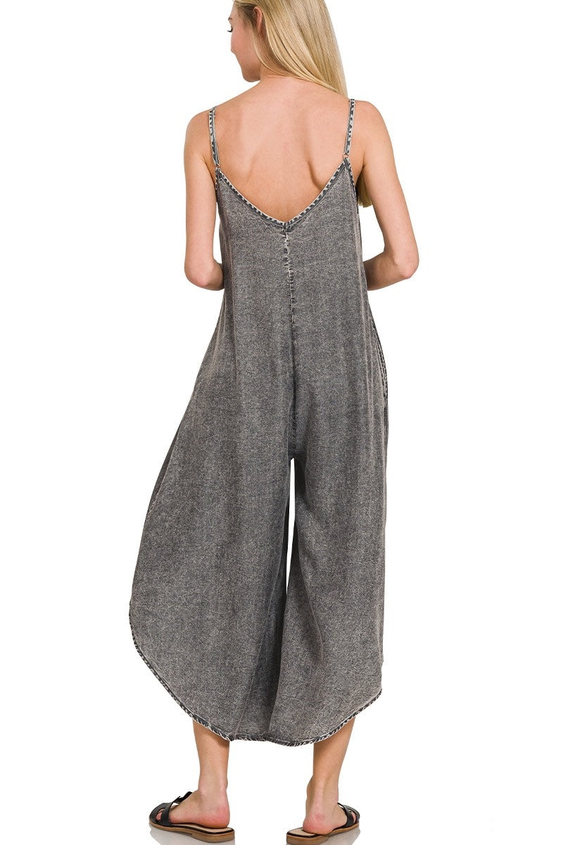 Acid Washed Lightweight Jumpsuit