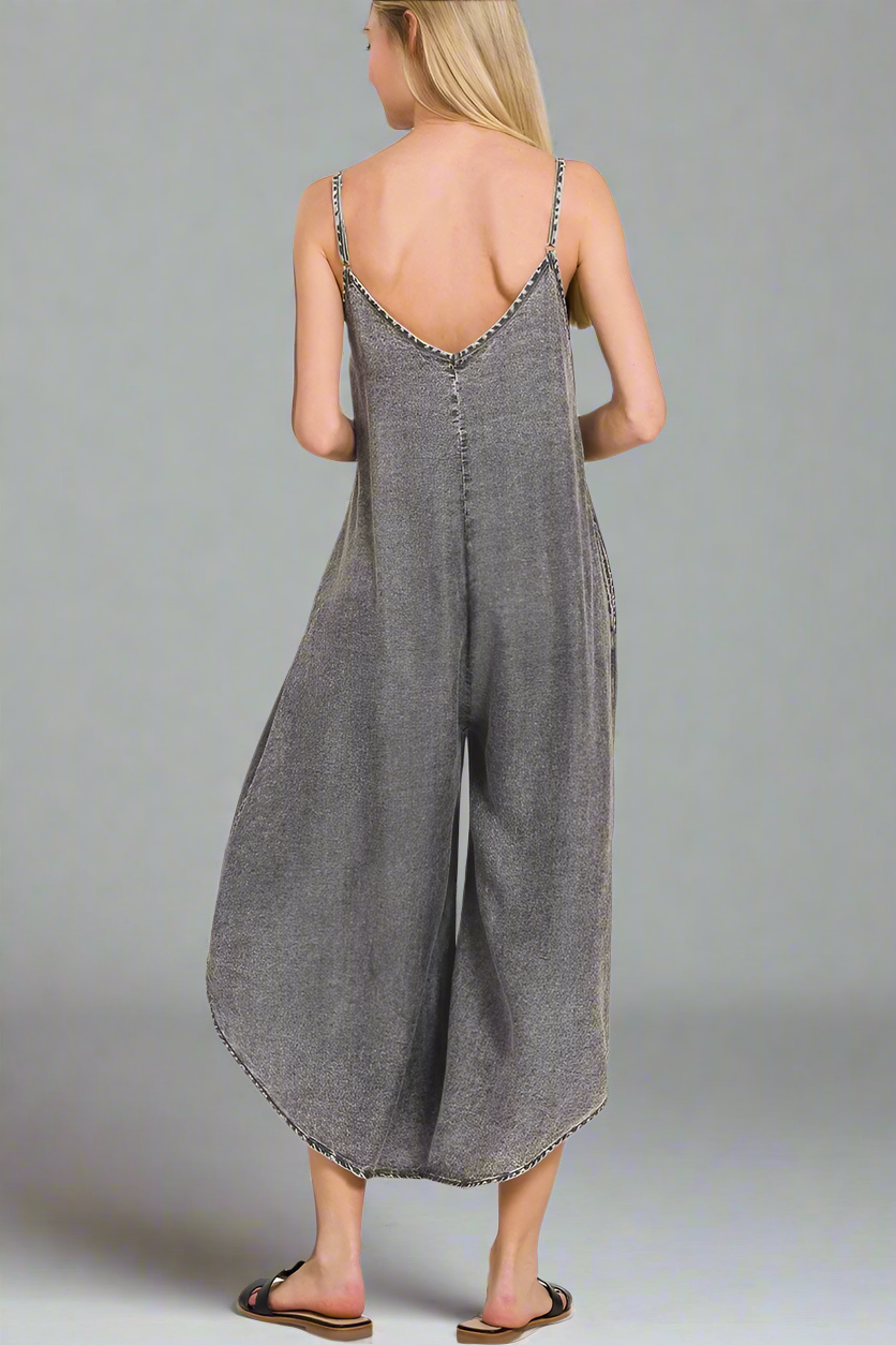Acid Washed Lightweight Jumpsuit