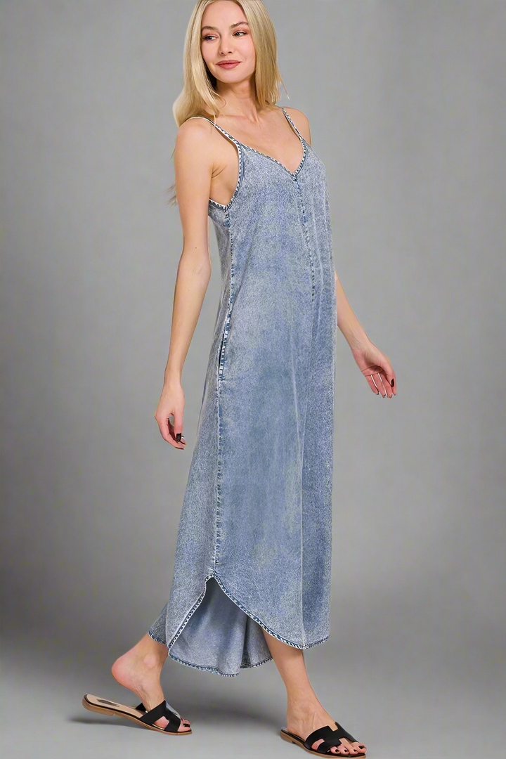 Acid Washed Lightweight Jumpsuit