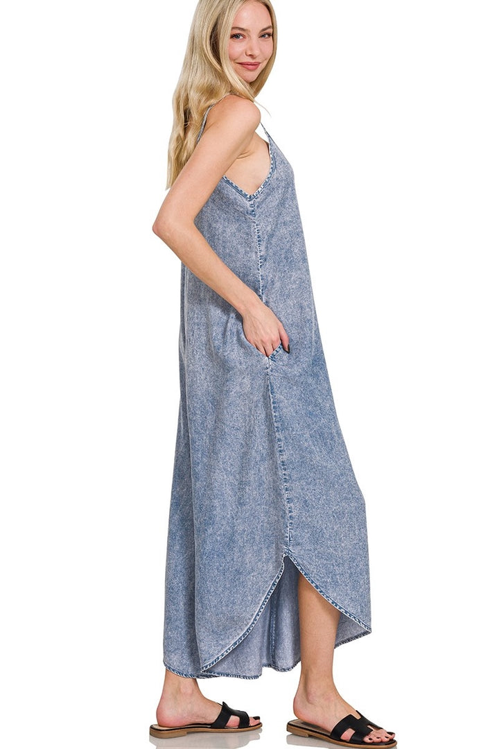 Acid Washed Lightweight Jumpsuit