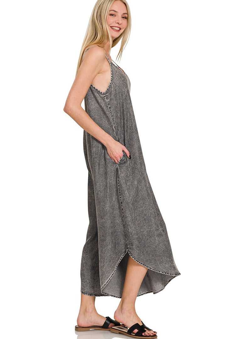 Acid Washed Lightweight Jumpsuit