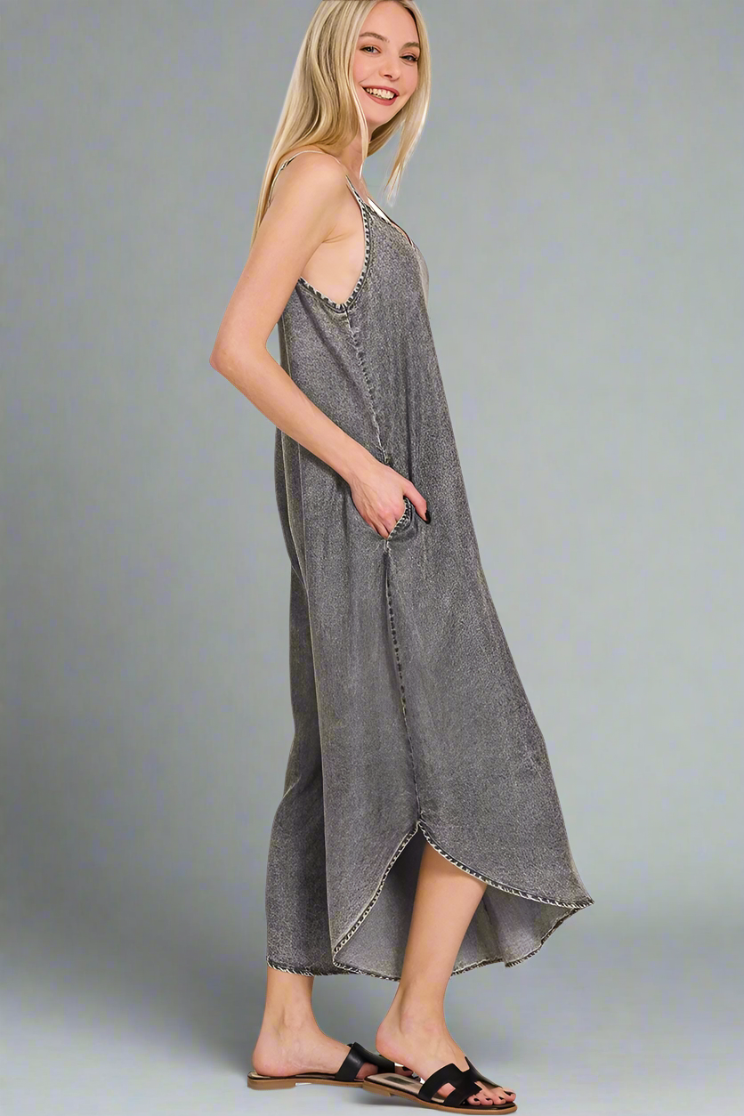 Acid Washed Lightweight Jumpsuit