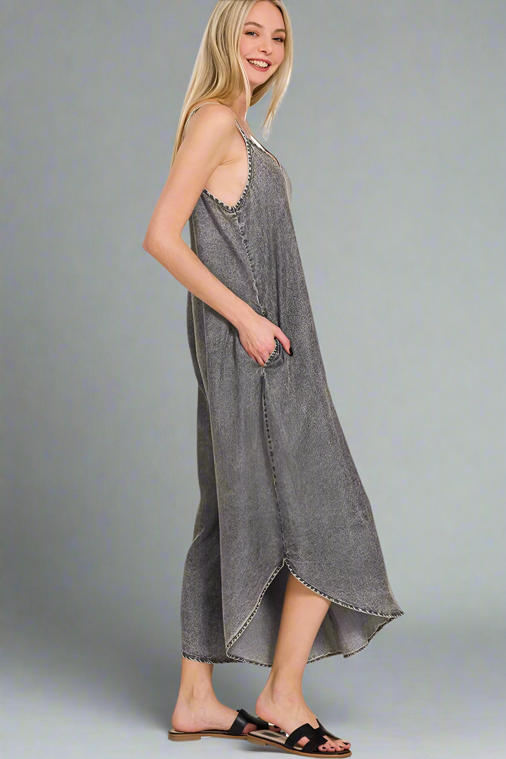 Acid Washed Lightweight Jumpsuit