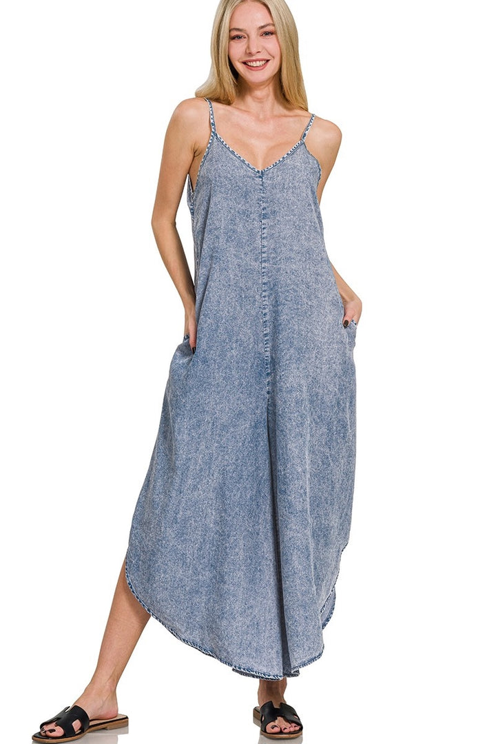 Acid Washed Lightweight Jumpsuit
