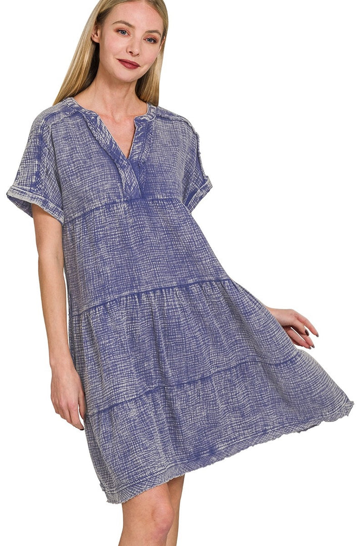 Mineral Washed Gauze Dress
