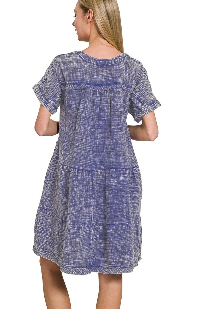 Mineral Washed Gauze Dress