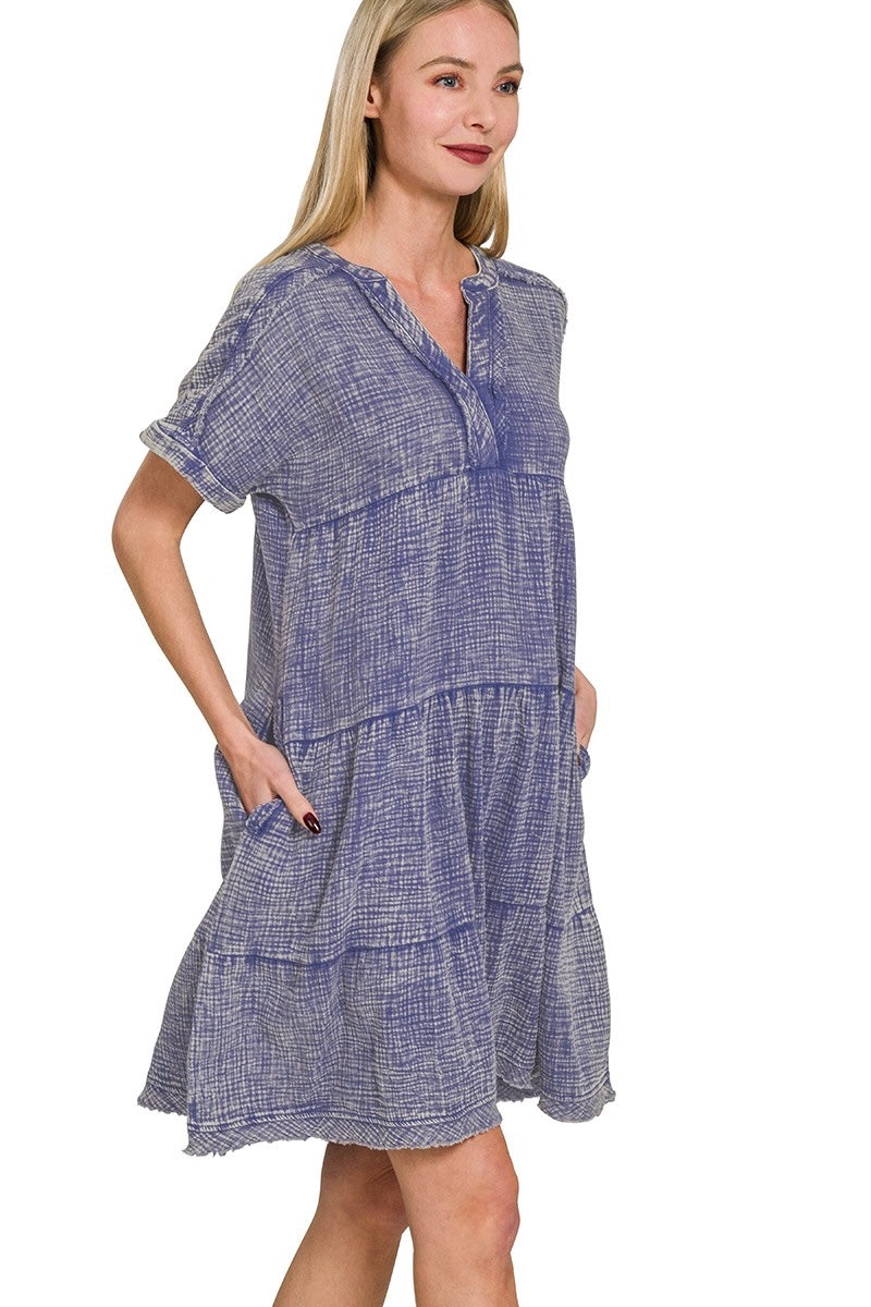 Mineral Washed Gauze Dress