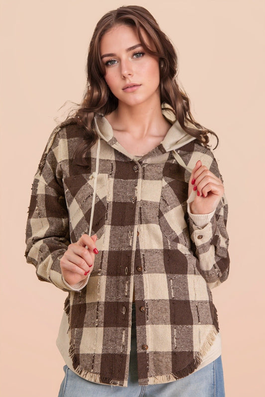 Hooded Button Down Flannel
