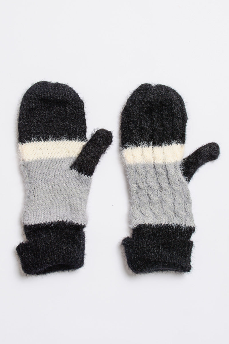 Wide Stripe Soft Mittens