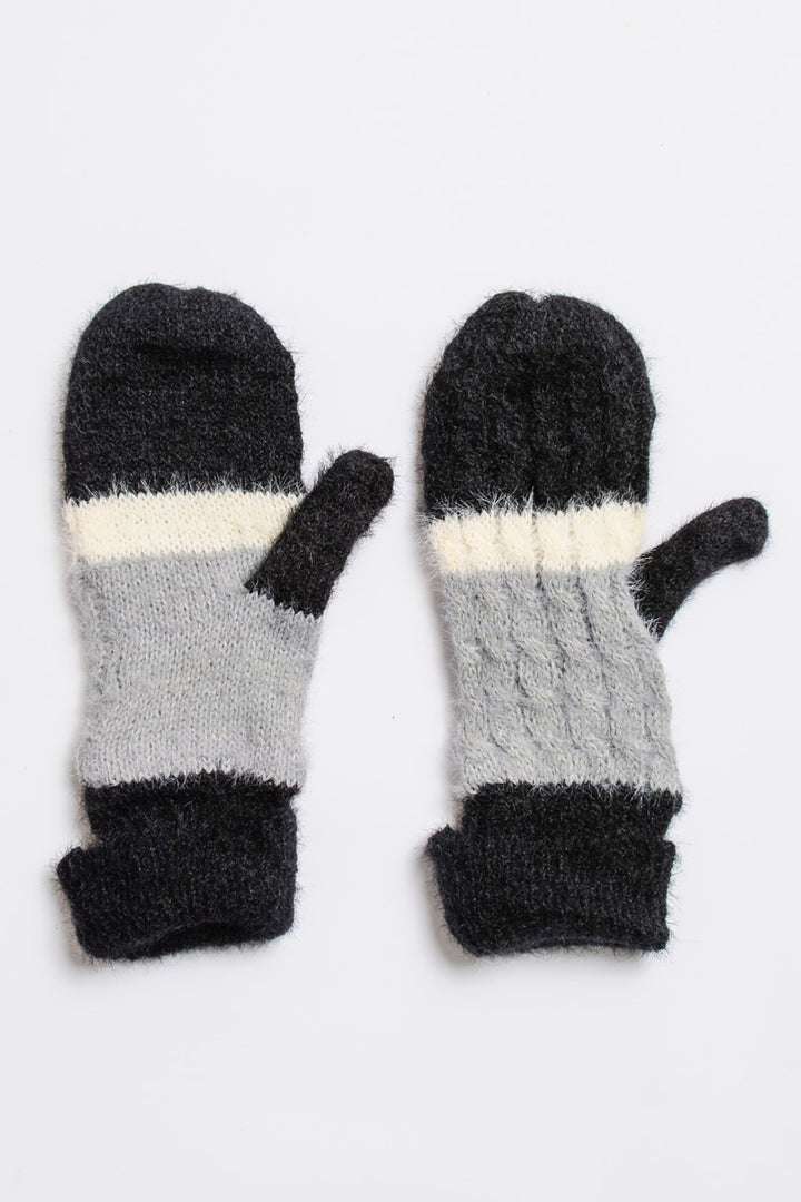 Wide Stripe Soft Mittens