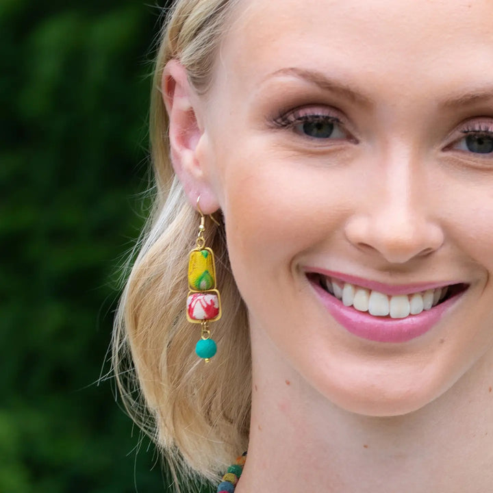 Aasha Oblong Bead Earrings