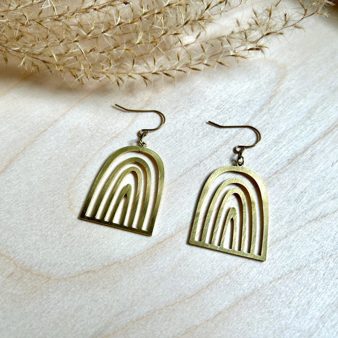 Domed Rainbow Earrings