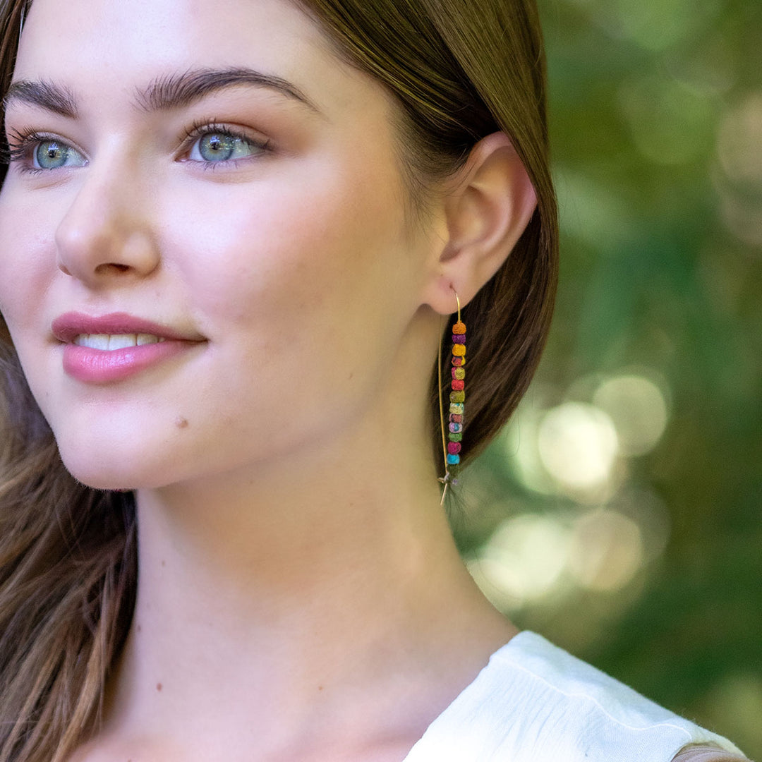 Aasha Beaded Needle Earrings