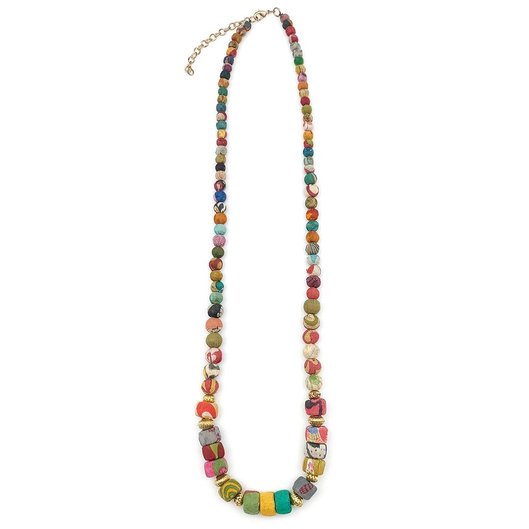 Aasha Small Beads + Flat Rounds Necklace