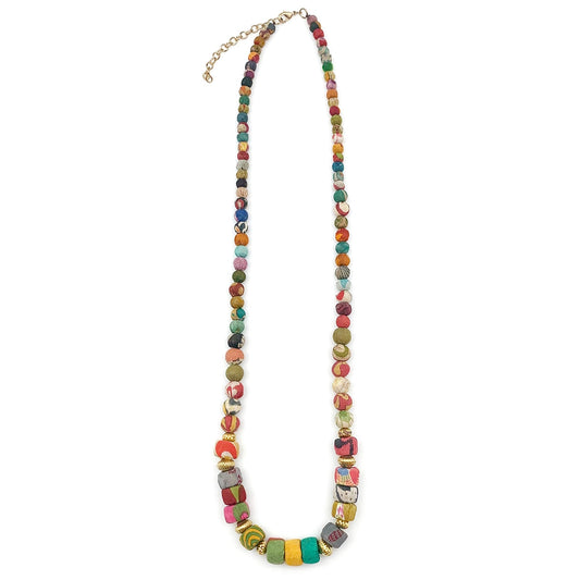 Aasha Small Beads + Flat Rounds Necklace
