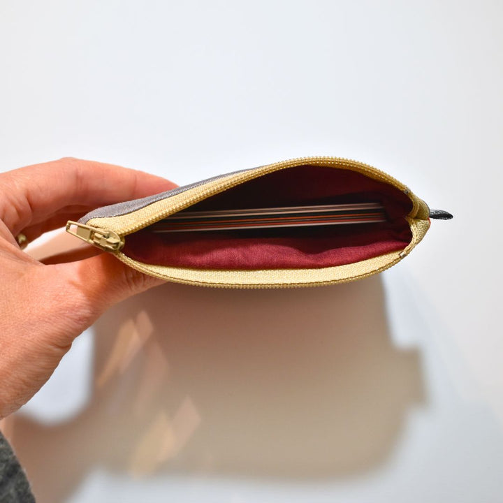 Upcycled Zipper Pouch- Mountain