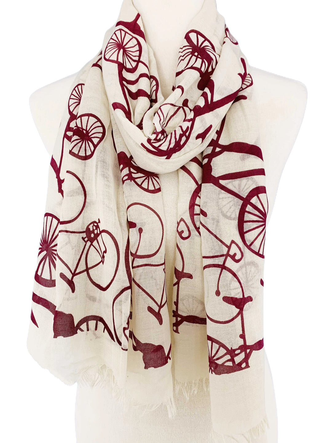 Lightweight Bicycle Print Scarf