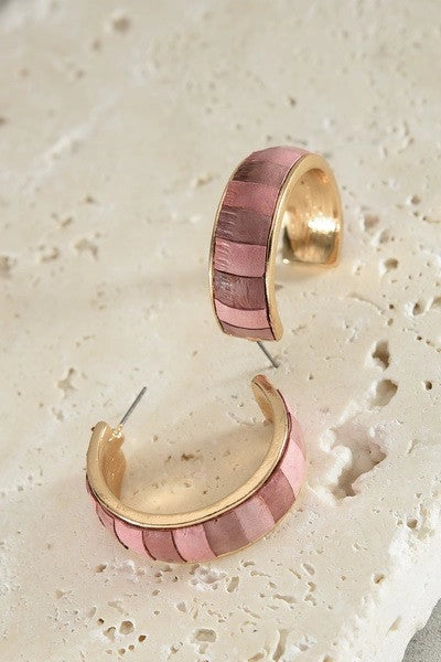 Mauve Stripe Hoops