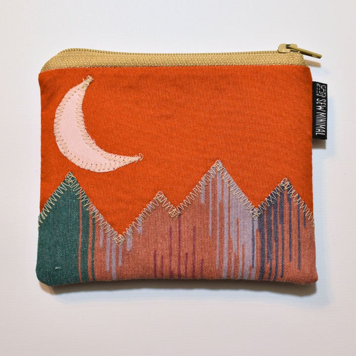 Upcycled Zipper Pouch- Mountain