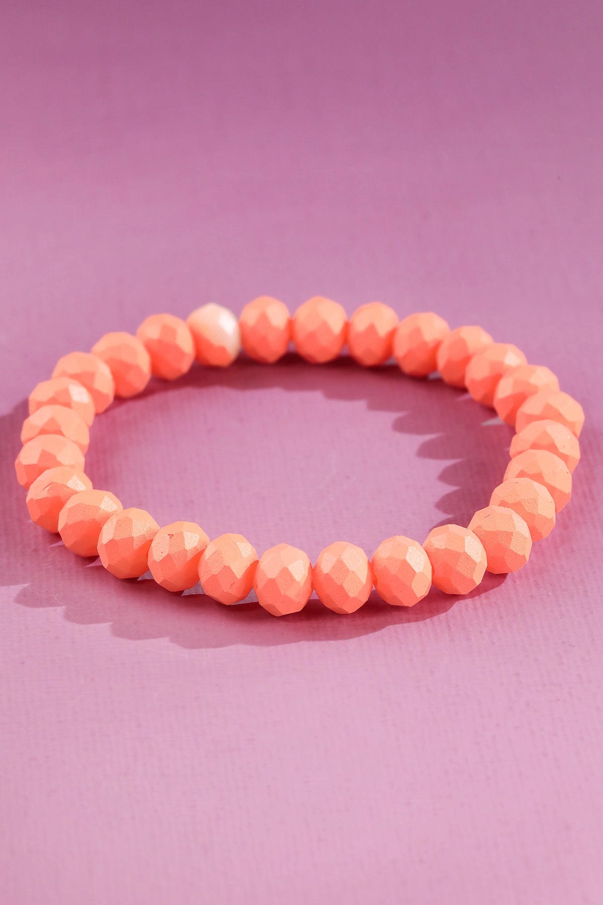 Faceted Glass Bead Stretch Bracelet