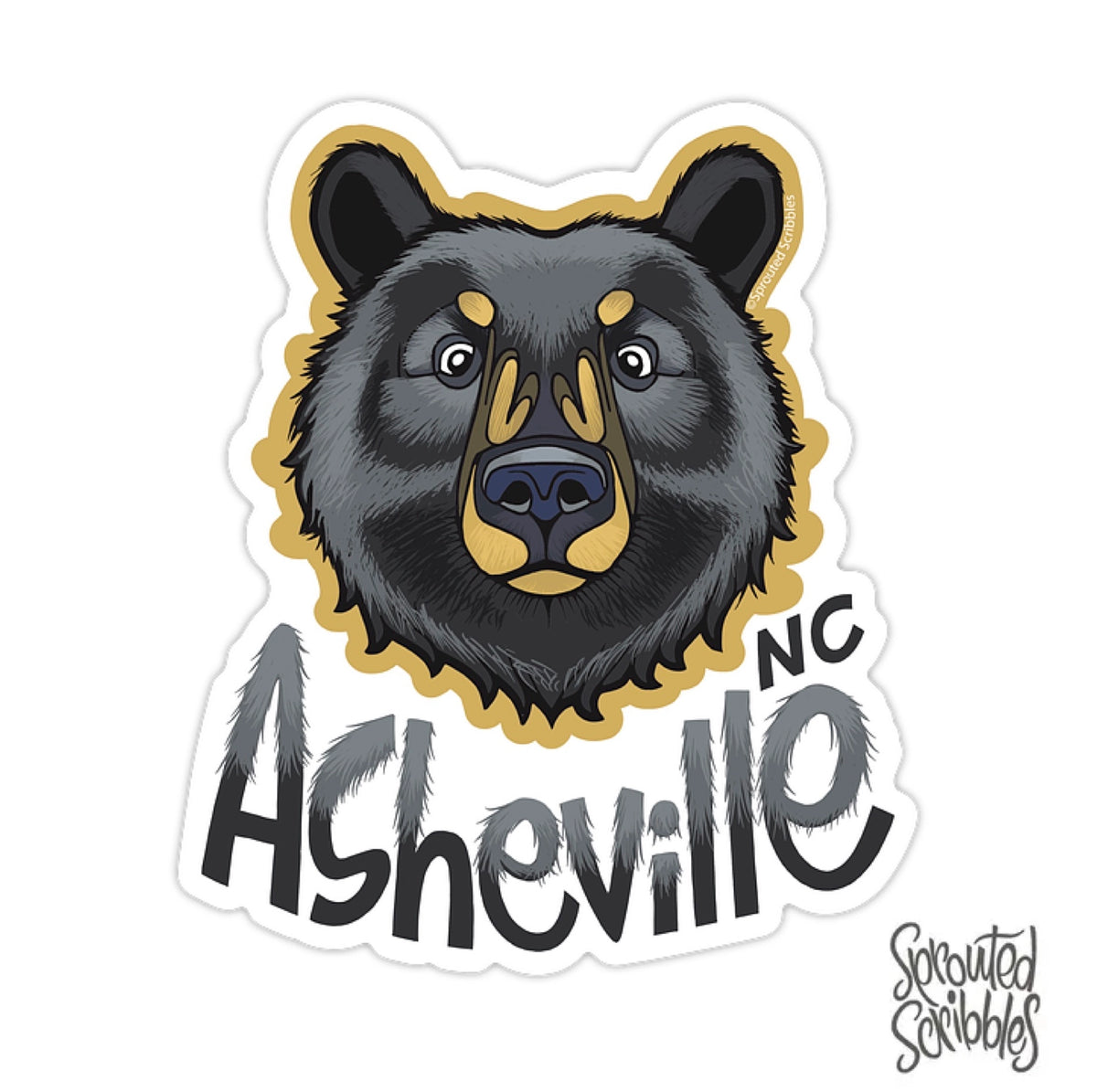 Asheville Bear Head Sticker