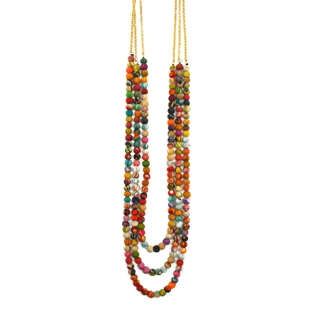 Aasha 3 Layers Kantha Necklace