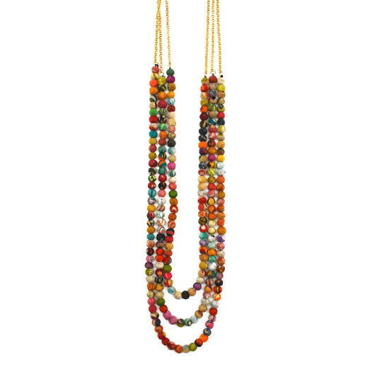 Aasha 3 Layers Kantha Necklace