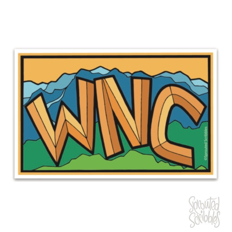 WNC Mountain Sticker