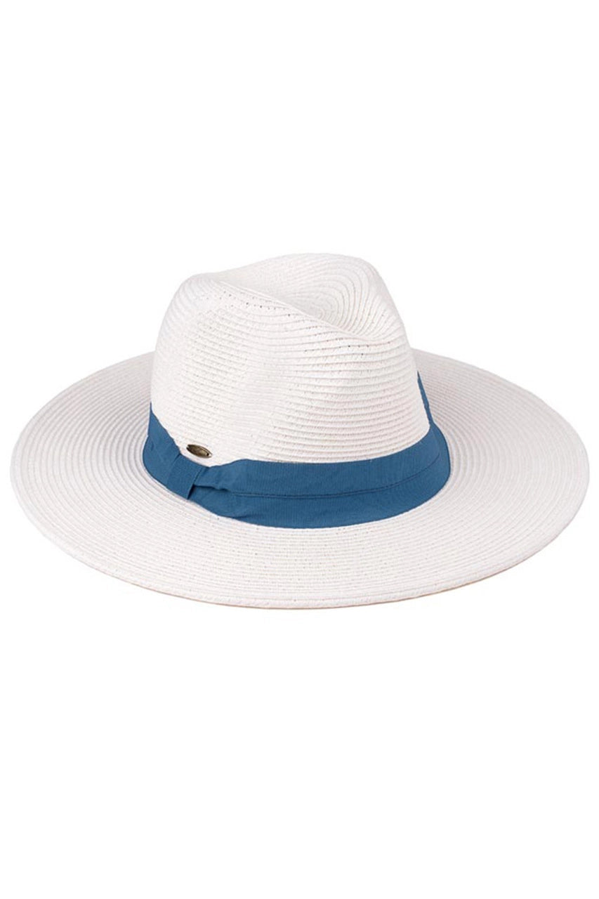 Ribbon Accent Panama Hat