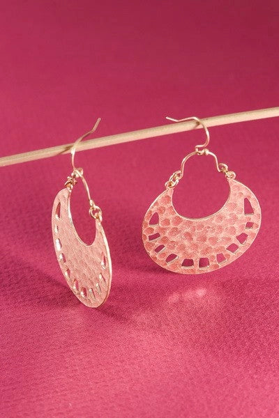Hammered Boho Drop Earrings
