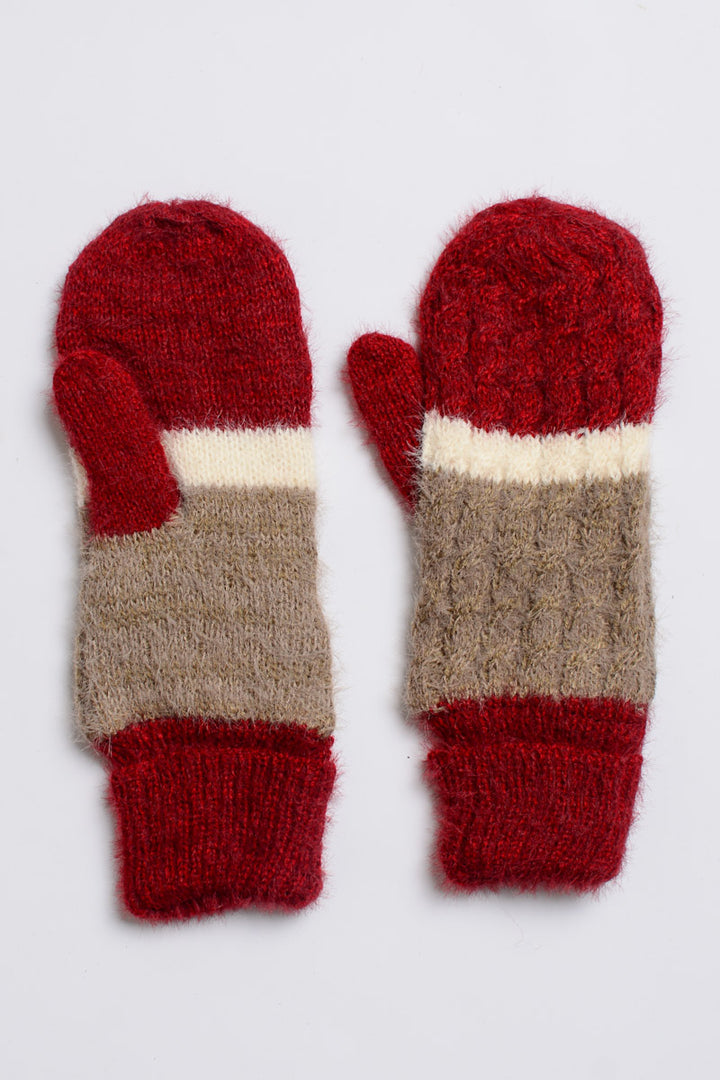 Wide Stripe Soft Mittens