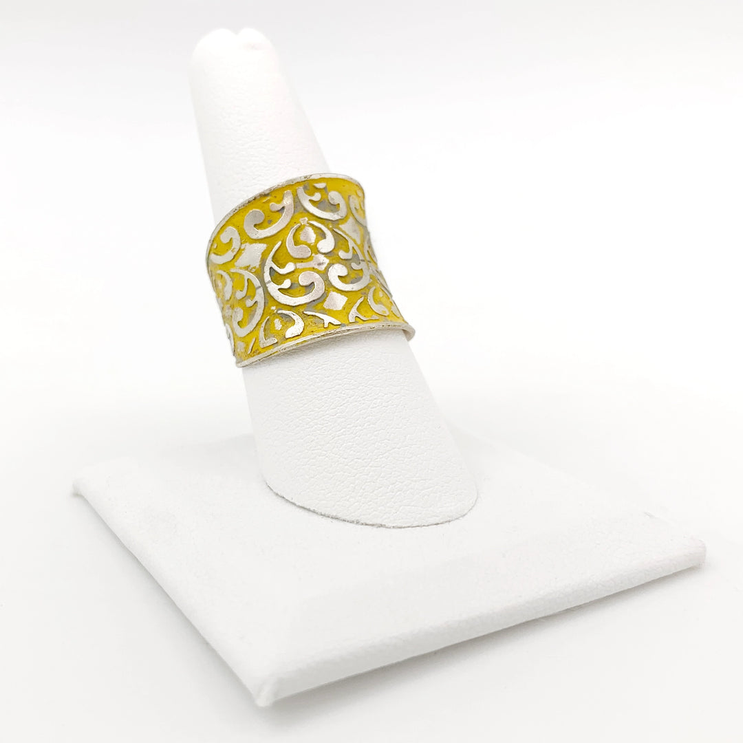 Silver Patina Cuff Ring