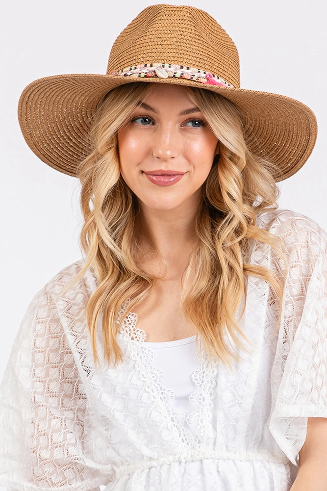 Boho Tassel Lightweight Panama Hat – Charmed Boutique display picture 1