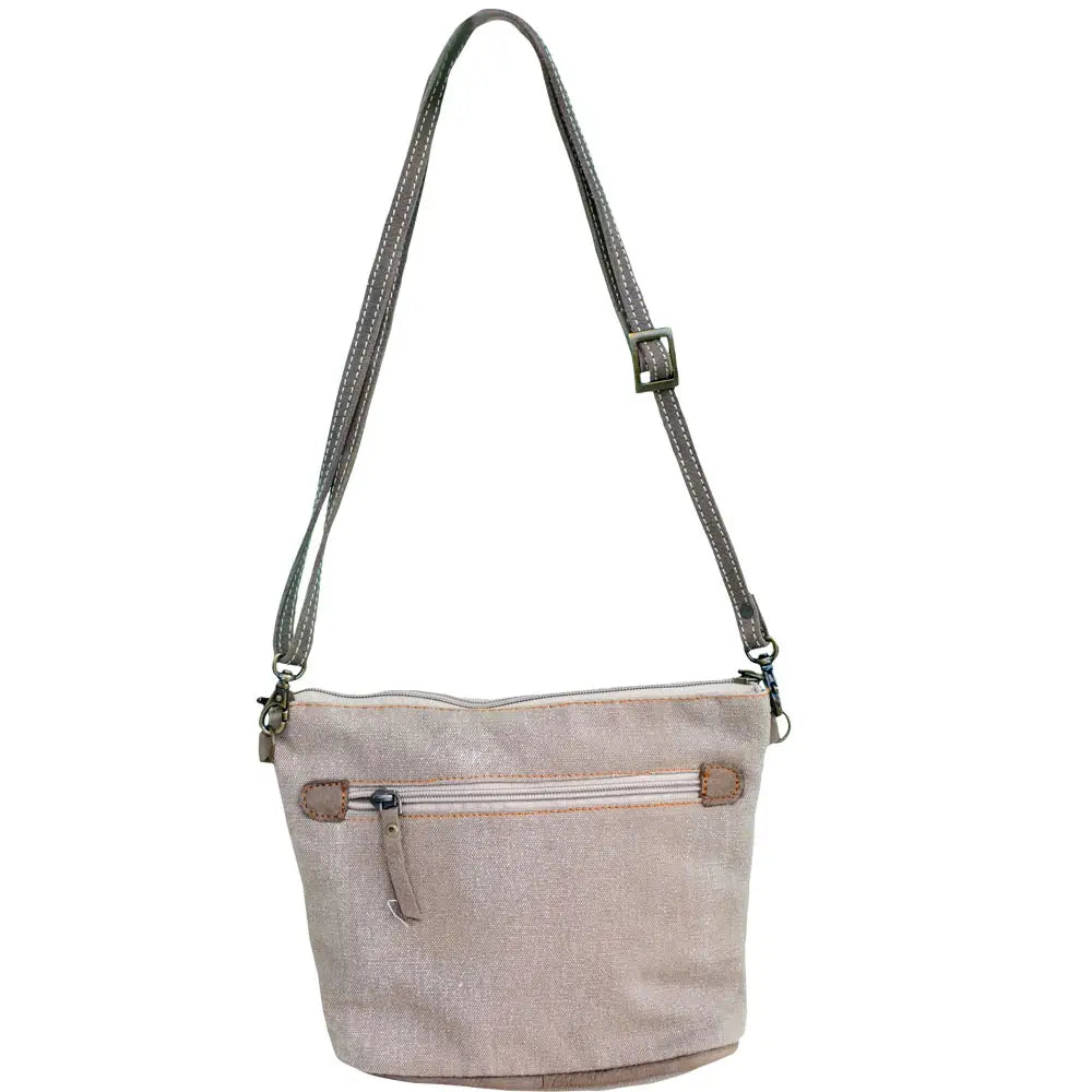 Repurposed Canvas Shoulder Bag - The Hardest Climb