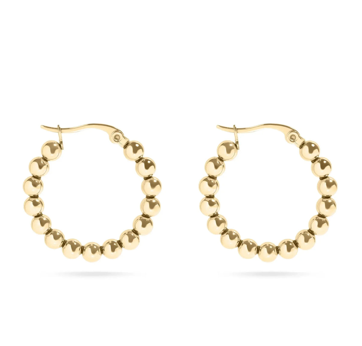18K Circle Ball Hoop Earrings