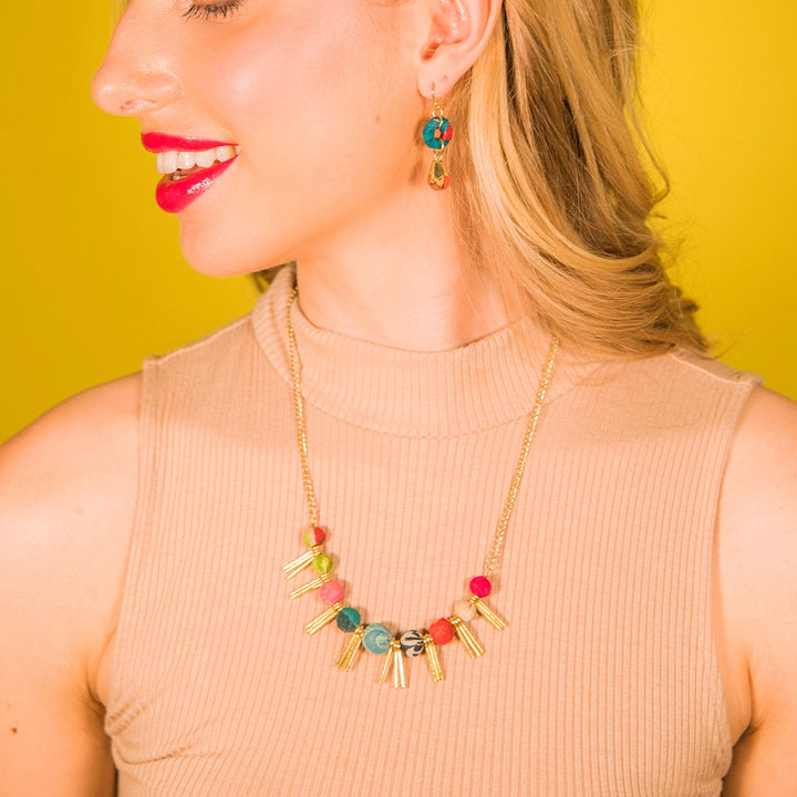 Aasha Beads  + Spikes Necklace