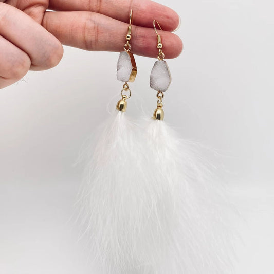 Feather + Stone Dangles