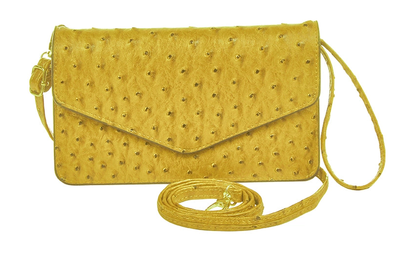 Ostrich Print Envelope Purse