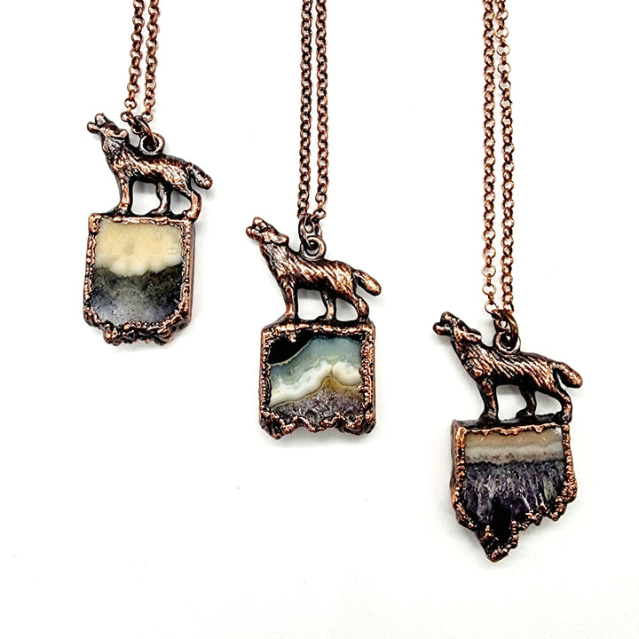 Amethyst Wolf Pendant