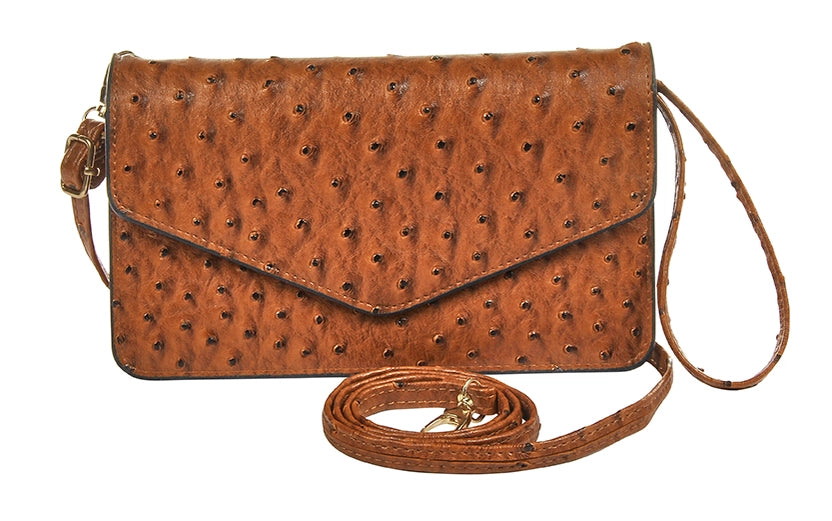 Ostrich Print Envelope Purse