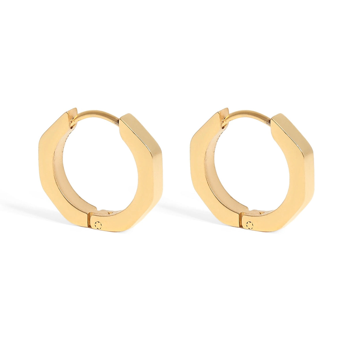 Soft Hexagon Huggie Hoops